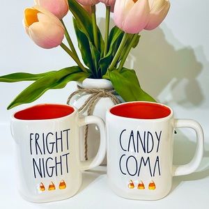 🇺🇸 Rae Dunn Halloween Candy Corn Mug Set